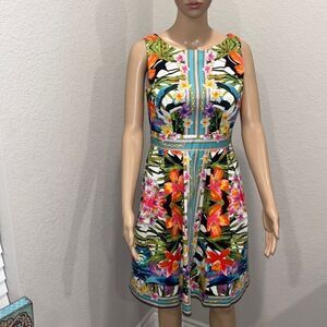 Vintage Maggy London floral garden dress, fully lined.